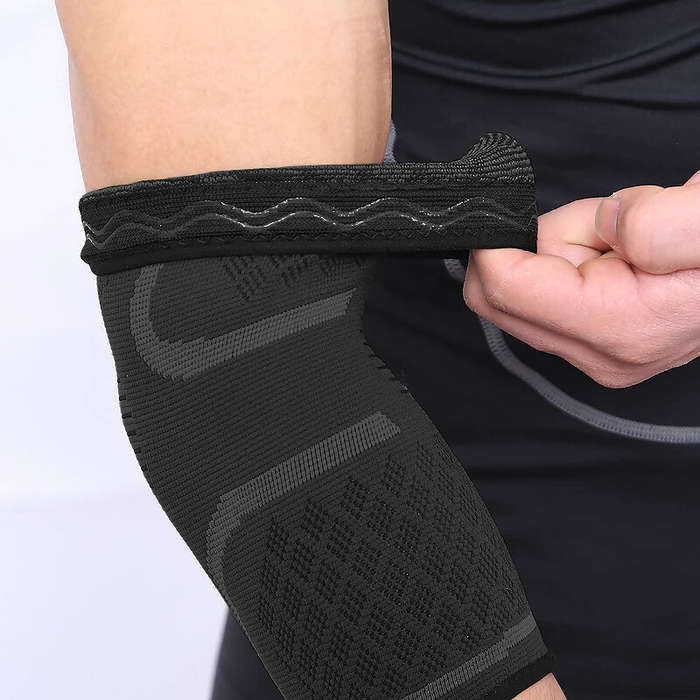 L - AOLIKES 1PCS Elbow Support Elastic Gym Sport Elbow Protective Pad Absorb Sweat Sports Basketball