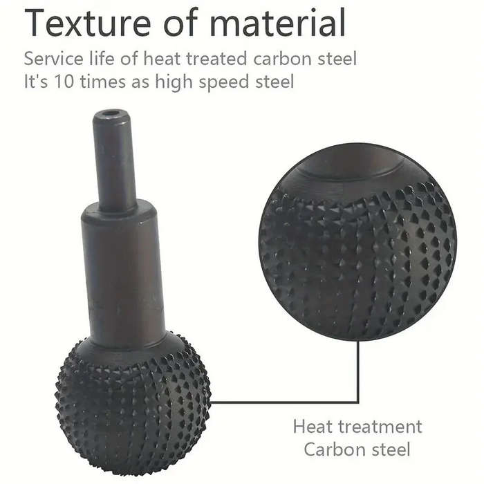 Black - 10mm Sphere Rotary Burr Sphere Rotary File Rotary Grinding Head Ball Gouge Angle Grinder Att