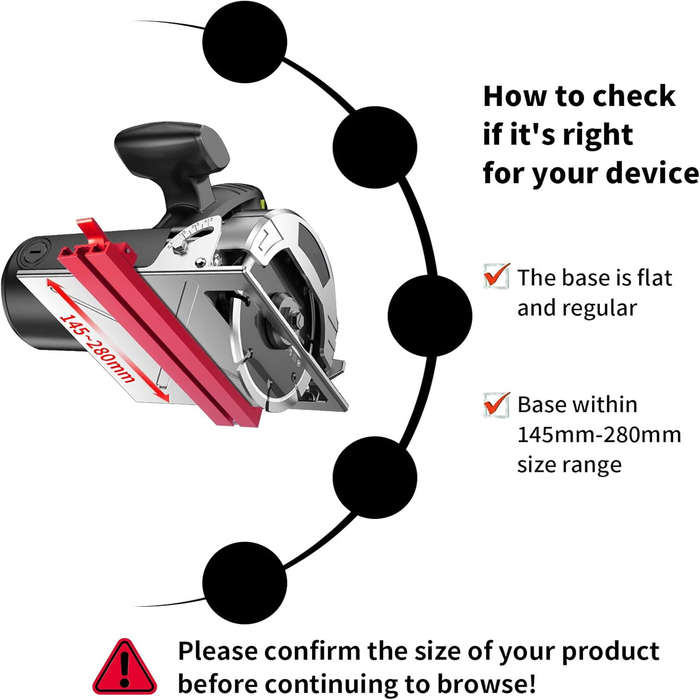 Red - Circular Saw Guide Rail Aluminum Alloy Adjustable Base Compatible with 4 Inch Marble Cutter Pr