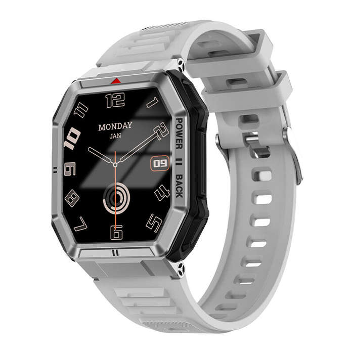 Black - DT108 1.96inch HD Screen GPS Track AI Voice Assistant bluetooth Call Heart Rate Blood Oxygen