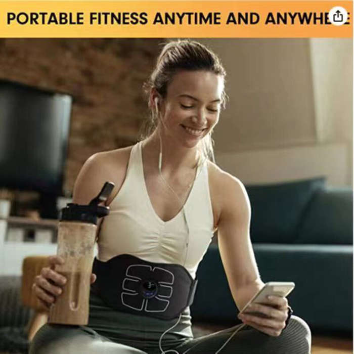 L/XL - Electric ABS Abdominal Belt Smart Body Massager Portable Lightweight Lazy Muscle Training Fit