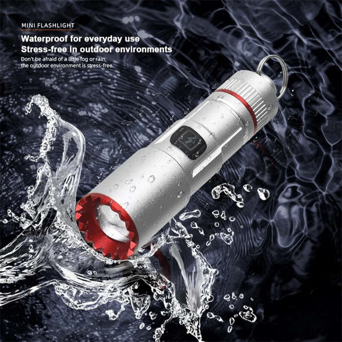 Green - 300LM Powerful EDC LED Keychain Flashlight With Battery Rechargeable Mini Torch Portable Wor