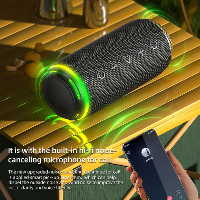 Green - EBS-616 Portable bluetooth Speaker Dual 57mm Full-frequency Speakers RGB Light TWS 2000mAh T