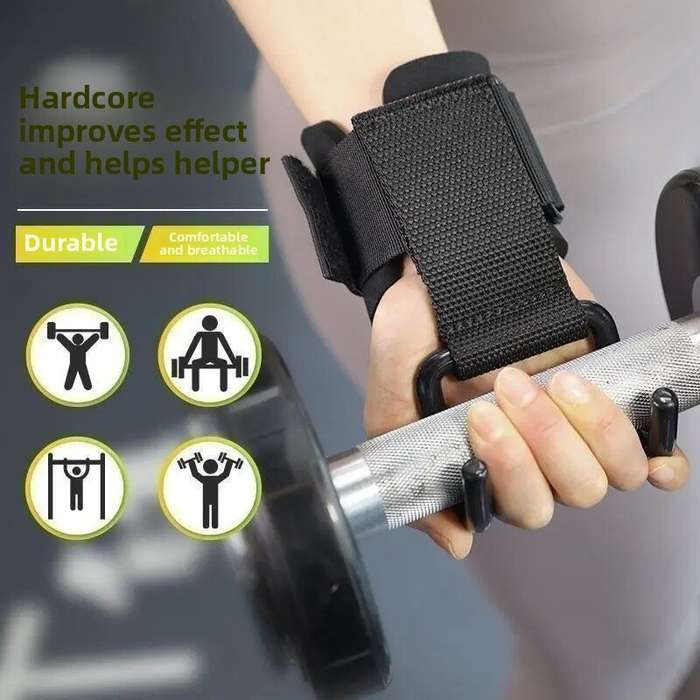 #2 - KALOAD 1pcs Fitness Auxiliary Pull-Ups Hook Grips With Wrist Wraps for Gym Weight Lifting Stren