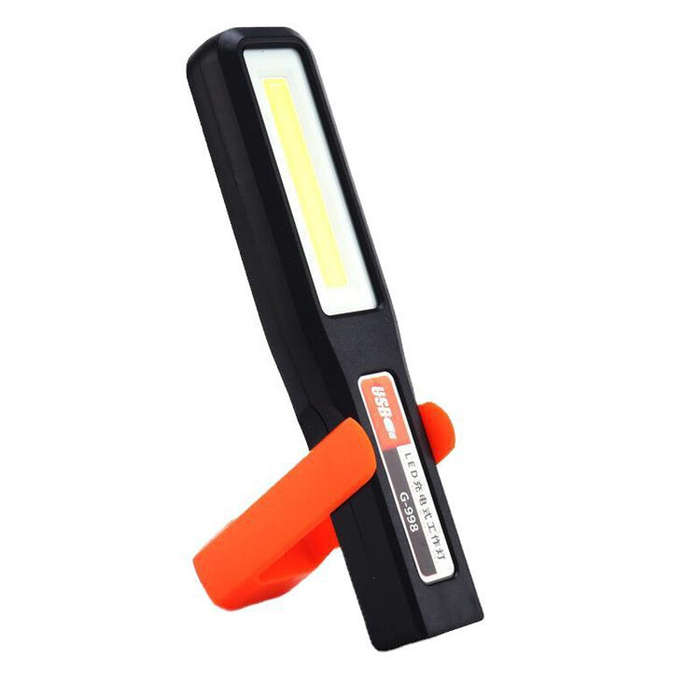 Orange - COB LED Work Light Car Garage Mechanic Lamp USB Rechargeable Flashlight with Magnetic Torch