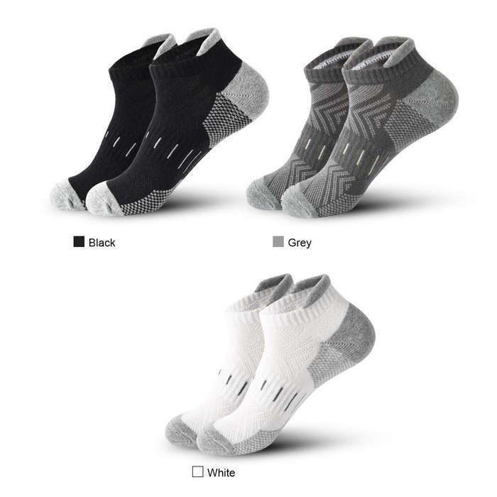 White - 6 Pairs Mens Athletic Ankle Socks Running Cycling Sport Socks Moisture Wicking Cushion High
