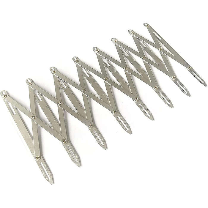 Silver - Aluminum Alloy Expanding Sewing Gauge Adjustable 24 Inch Button Guide Measurement Tool for