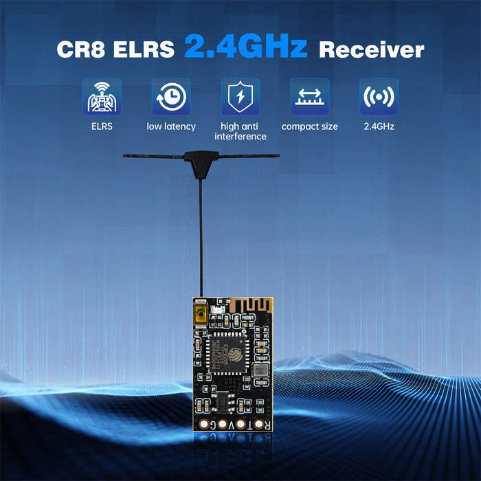Black - STARTRC CR8 2.4GHz ELRS 0.8g Ultra Lightweight Long Range Low Latency Nano Receiver for FPV