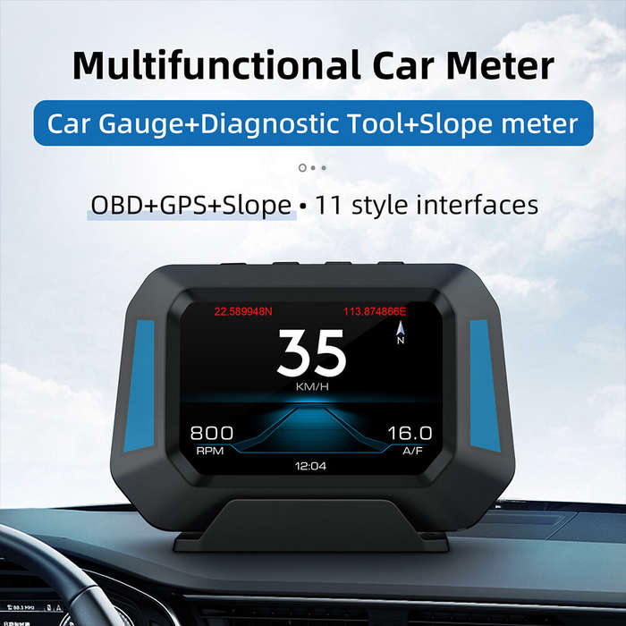 GEYIREN P21 HUD Head Up Display OBD 3.5inch Car Overspeed Warning Inclinometer Auto Electronic Volta