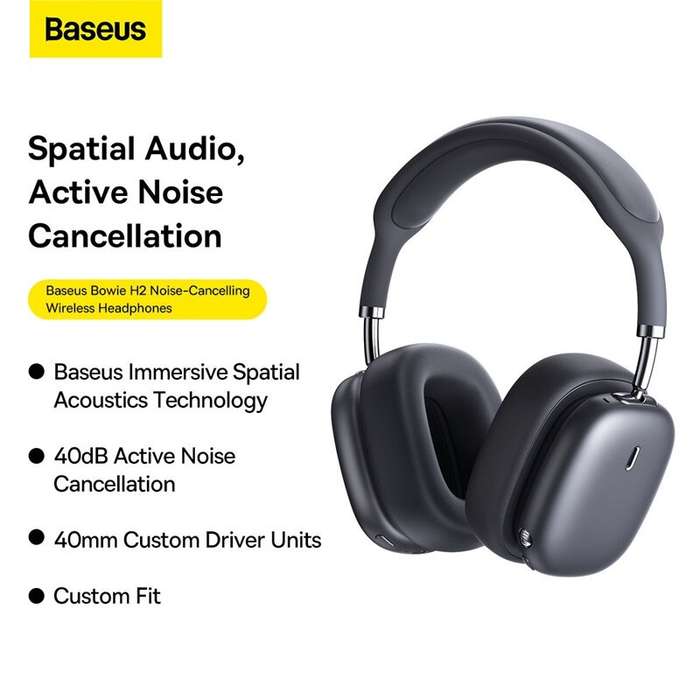 Baseus Bowie H2 Wireless bluetooth 5.2 Earphone 40mm Drive Unit Surround Sound 40dB Active Noise Can