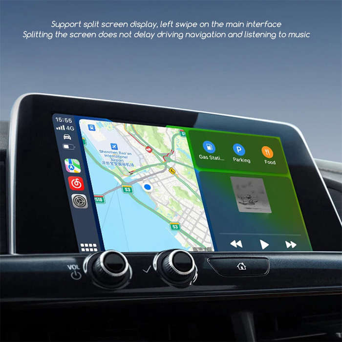 Silver - LAESD Q1AD 2 in 1 Wireless CarPlays Androids Auto Bluetooth 5.0 Wired to Wireless Adapter S