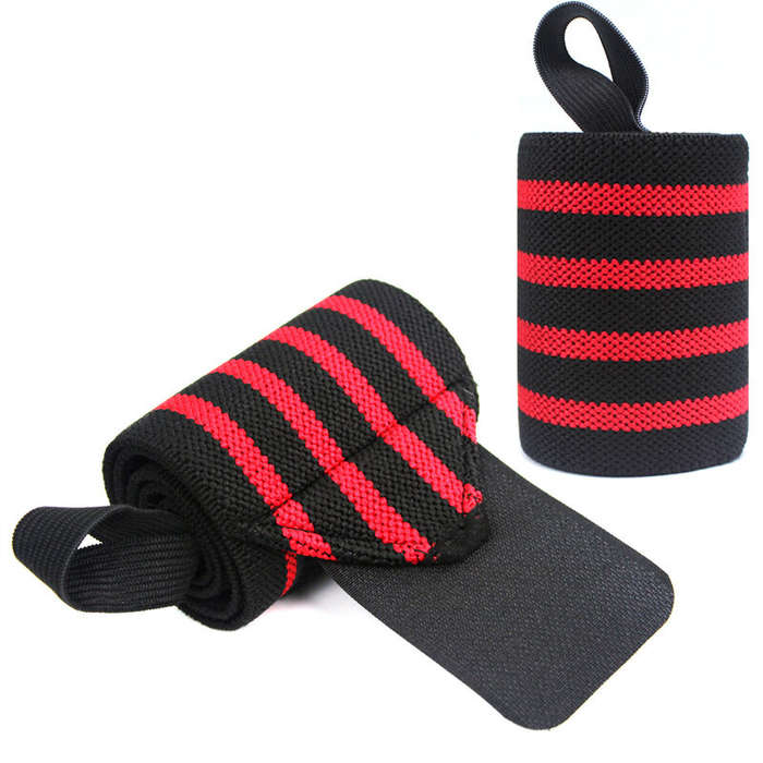 Red - 1 Pair Sport Wristband Adjustable Wrist Support Brace Straps Extra Strength Weight Lifting Wri