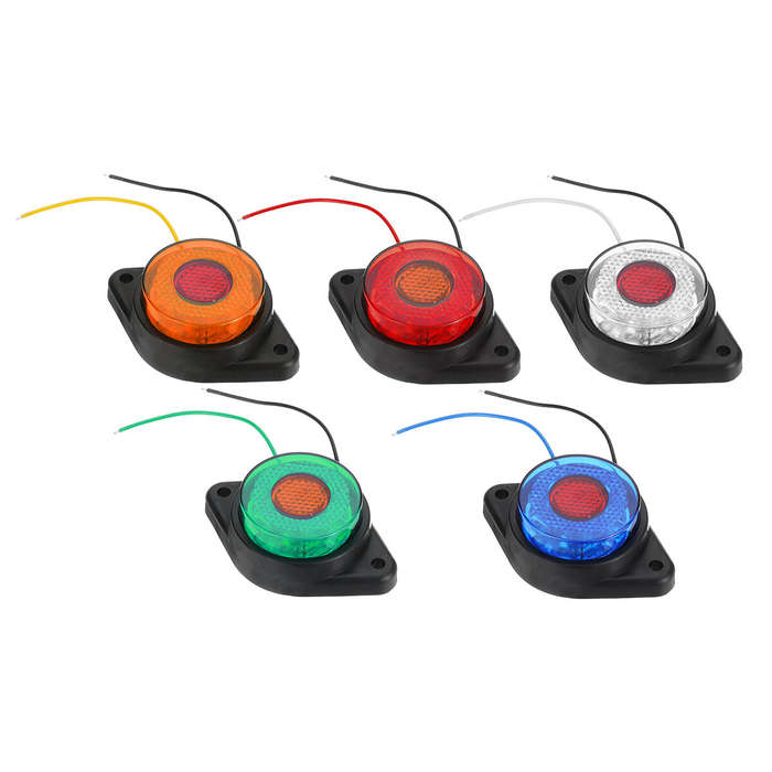 Red - LED Side Marker Lights Clearance Indicator Lamp 1.6W 24V 5-Colors for Truck Trailer Bus