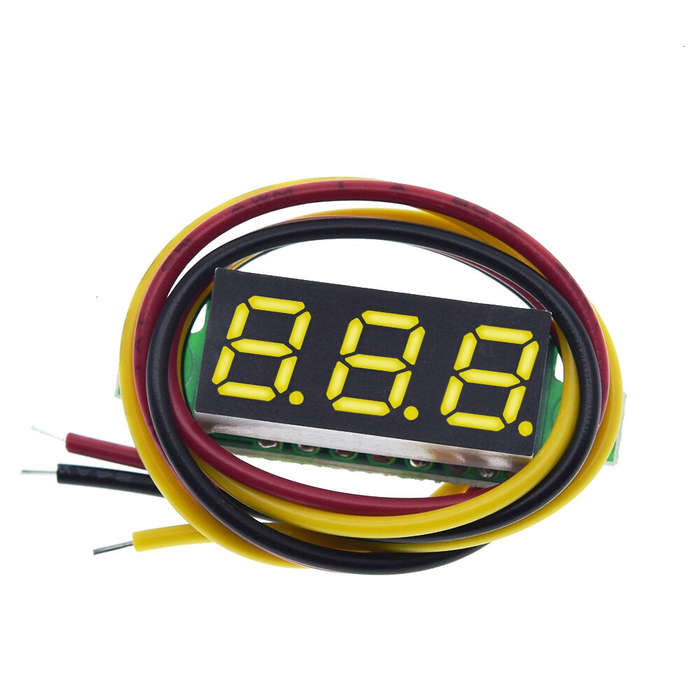 Green - 0.28 inch 3-wire Digital DC Voltmeter Head Digital Display Adjustable Three-wire DC0-100V Ba