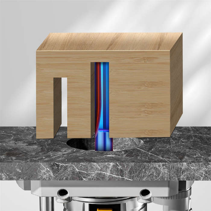 1/4 Inch / 6.35mm - 1/4inch/ 6.35mm 8mm Shank 2-Flute Tungsten Carbide Straight Router Bit with Nano