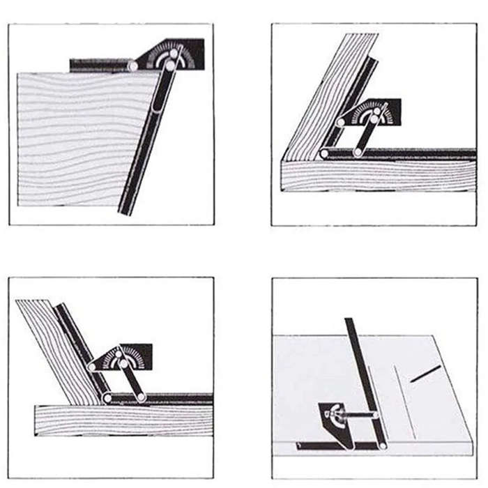 Woodworking Angle Ruler Universal Protractor 0-180 Degrees Aluminum Alloy Precision 0.3 230x500mm Me