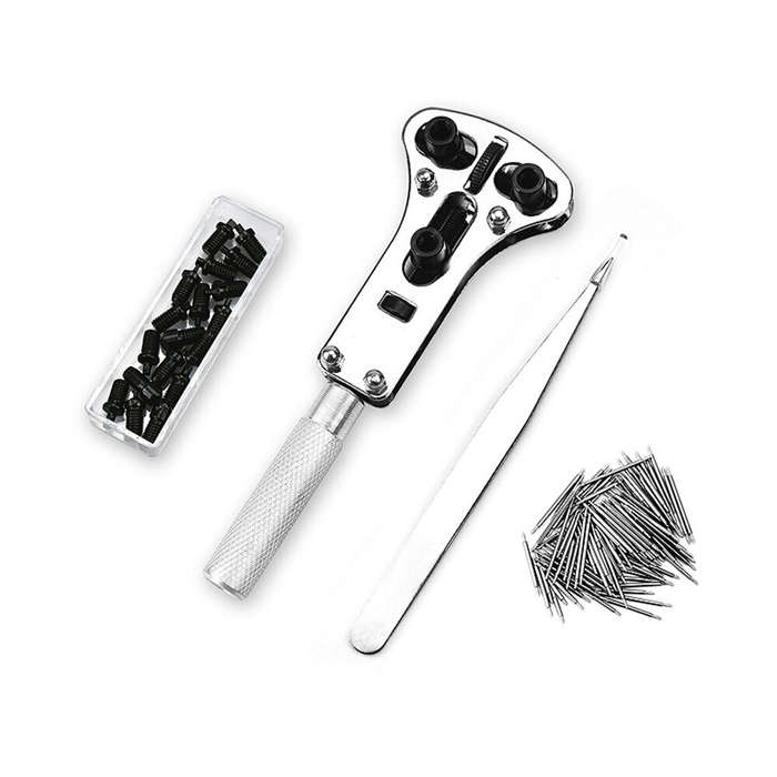 Brown - 168pcs in 1 Watch Repair Kit, Case Remover Opener Bar Set, Watch Strap Link Needle Tool Set