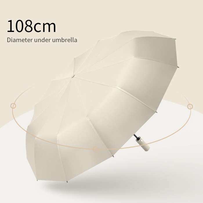 Blue - AGSIVO Travel Automatic Folding Umbrella 12 Ribs Reinforced Windproof UPF 50+ UV Protection A
