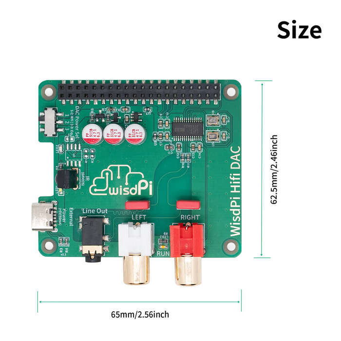 Green - Audio Card Expansion Board for Raspberry Pi PCM5122 Audio 3.5 RCA Gold Plated Power Noise Re