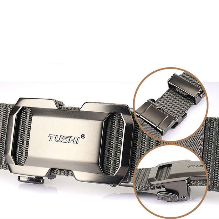 Army Camouflage - TUSHI 120cm Military Tactical Belt Tight Sturdy Nylon Heavy Duty Hard Self-buckle