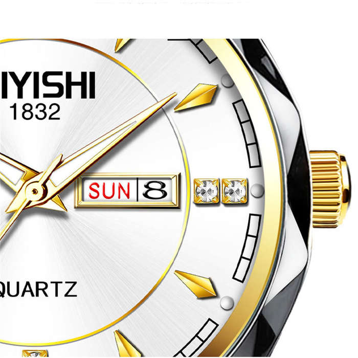 Grey - AIYISHI Men Watches Luxury Brand Luminous Waterproof Business Watch Stainless Steel Strap Qua