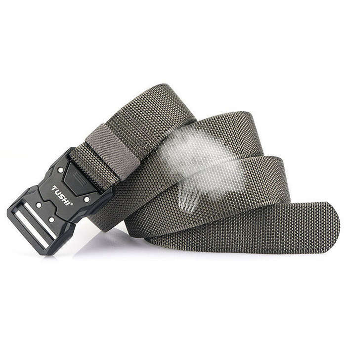 Army Green - 1Pc Popvcly Belt Metal Buckle Quick Release Belt Casual Tooling Training Belt Men's Pan