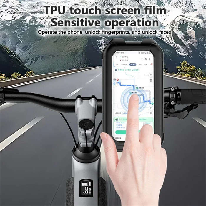 Black - XANES 7-inch Bicycle Phone Holder Support TPU Touch Screen Waterproof Universal Bike GPS 360