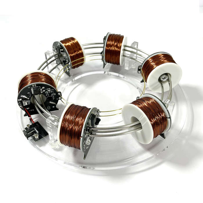 Transparent - NIKOLATOY Electromagnetic Coil Accelerator 6 Coils DIY Creative Novel High-Tech Deskto