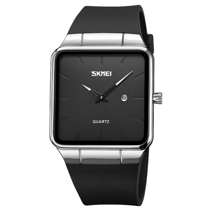 Black - SKMEI Fashion Square Men Watch Simple Quartz Watch Waterproof Electronic Watch Casual Sport