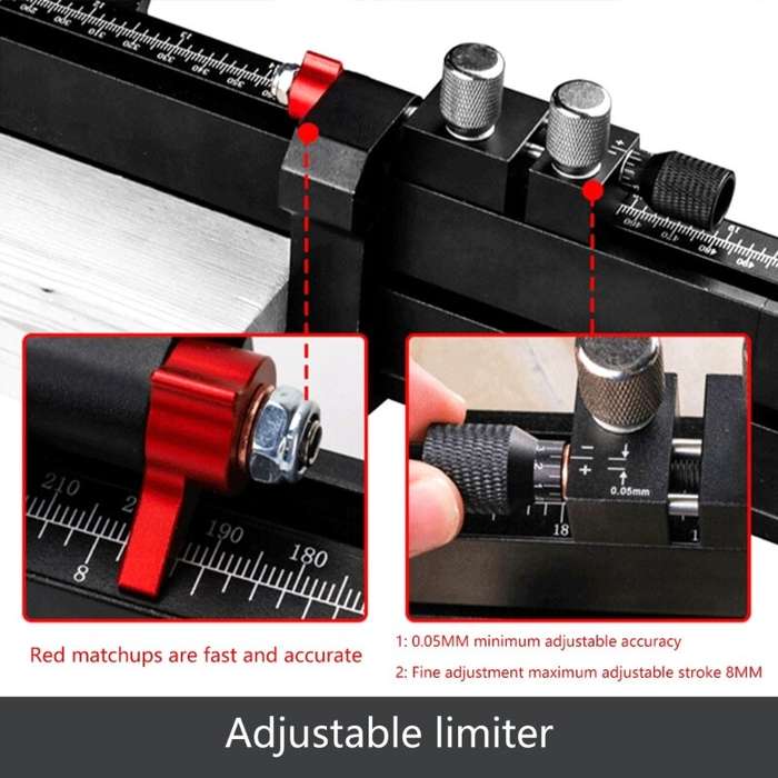 Black - Telescoping Flip Fence Miter Gauge Fence 500mm to 890mm Extendable T Slot Track with Quick P