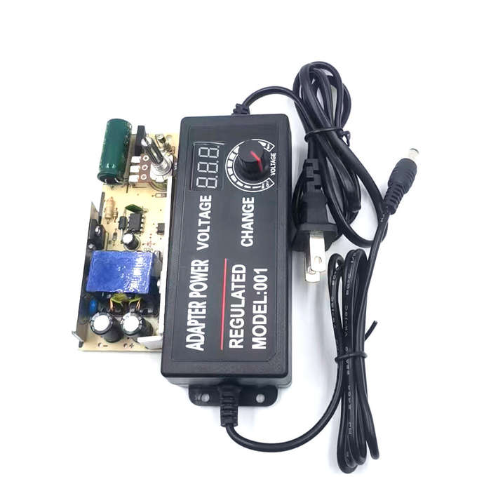 US Plug - 9-24V2A Adjustable Voltage Adapter with Clear Display Universal Input 100-240V High Effici