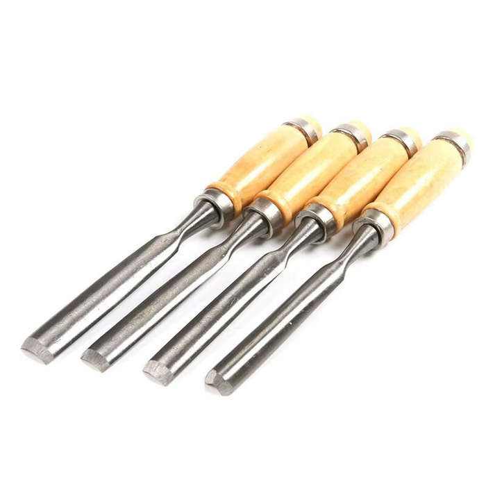 #A - 12PCS Wood Carving Chisel Set Alloy Steel Blades 8 Inches Polished Finish Chrome Ferrules Ergon