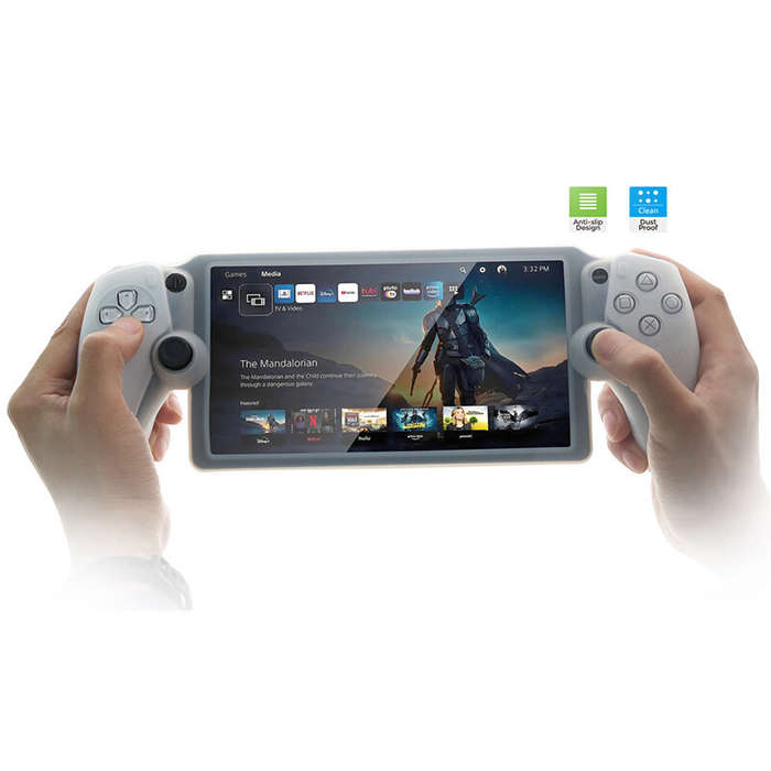 White - DOBE for PlayStation Portal Full Coverage Silicone Case PS5 Streaming Handheld Soft Protecti