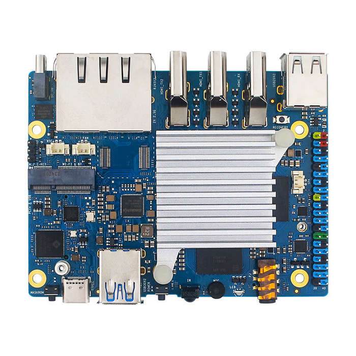Silver - Orange Pi 5 Plus Heat Sink All-Aluminum Construction Efficient Cooling Easy Installation Hi