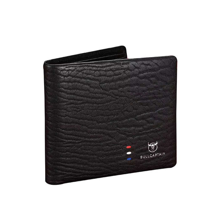 Black - BULLCAPTAIN Men's Cow Leather Wallet Large Capacity Multi-Card Slot RFID Card Holder Billfol