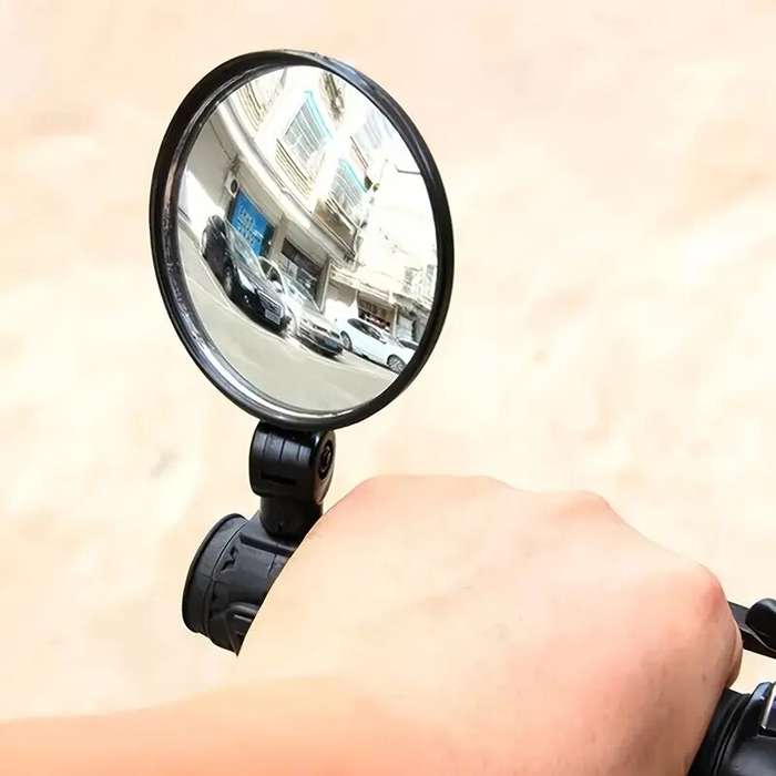 8cm Rear 360 Degree Rotation Adjustable Bike Mirrors Universal Handlebar Mount Bike Cycling Reflecto