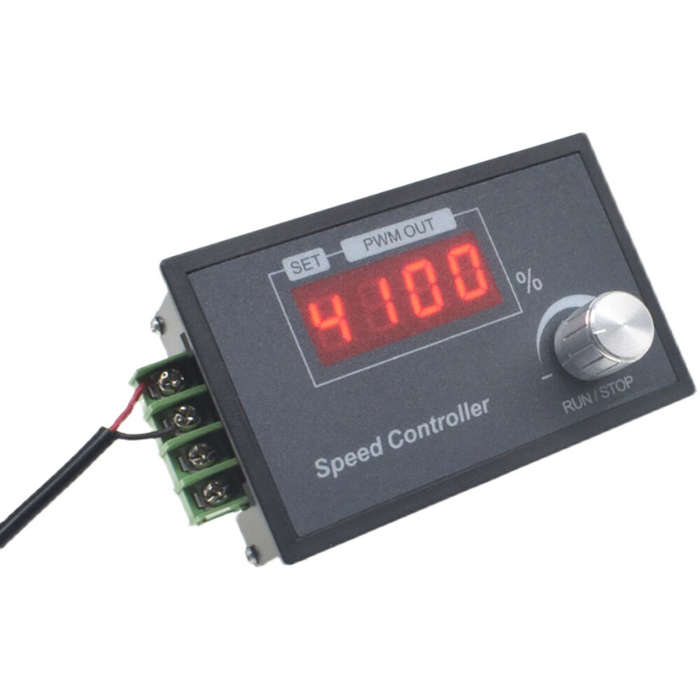 Black - DC6-60V 30A Max DC Motor Speed Controller PWM Rotary Knob Encoder LED Digital Display Brush