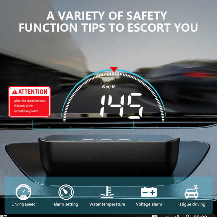 Geyiren M8 OBD2 HUD Head-up Display Car Digital Speedometer Smart System Speed Mileage Water Temp RP