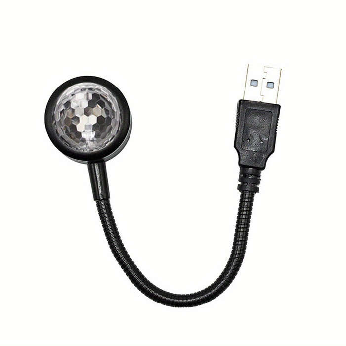 USB Car Atmosphere Lamp Music Rhythm Projector LED Car Magic Ball Lamp Party Stage Stage Voice Contr