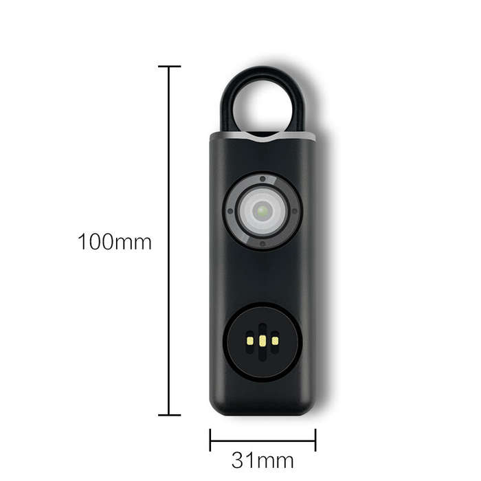 White - Personal Safety Siren 130dB Siren Strobe Key Chain 3 Colors Anti Robbery Call for Help Alarm