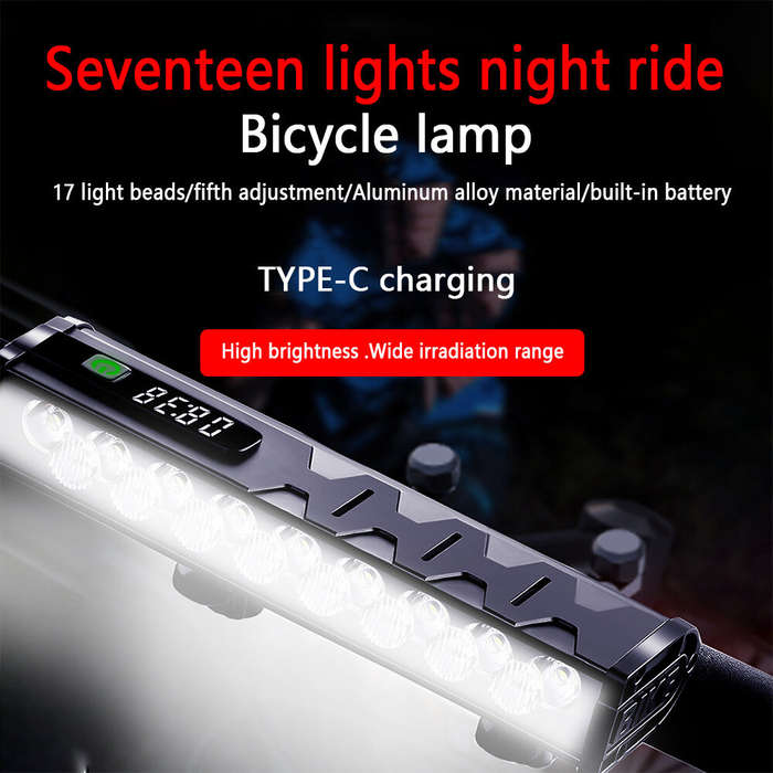Headlight - BIKIGHT 5000Lm Super Brightness Bike Headlight 17 LED Lamp Bead Waterproof 4 Light Modes