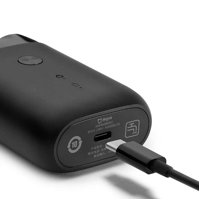 Black - XIAOMI S100 Electric Shaver 2 Rotary Shaving Head Portable Waterproof Wet & Dry Use USB Rech