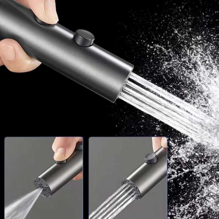 #2 - Stainless Steel Toilet Spray Gun Set with Adjustable Modes Spring-Loaded Hose and 360 Support B