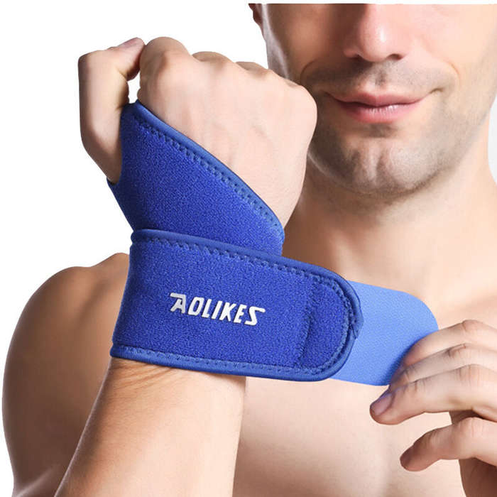 Black+Orange - AOLIKES 1PCS Elastic Bandage Wrist Band Anti-slip Breathable Hand Protection for Weig