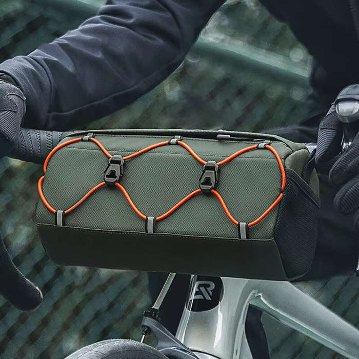 Green - ROCKBROS Bicycle Front Tube Bag 2.2L Large Capacity Handlebar Waterproof Multifunctional Por