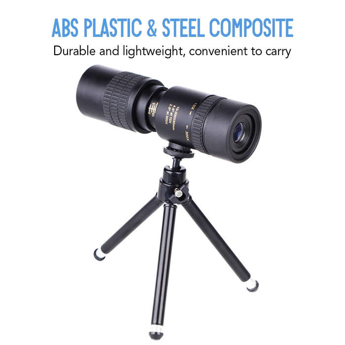 10X-300X40mm High Zoom BAK4 Monocular Professional Long Range Telescope Low Light Night Vision Outdo