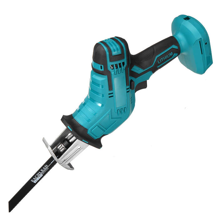 A - 18V 10mm Coedless Electric Reciprocating Saw Variable Speed Metal Wood Cutting Tool Electric Saw