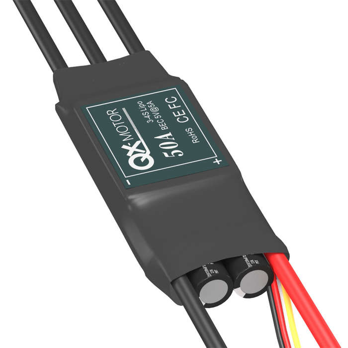 50A ESC - QX-MOTOR 50A 3-4S Brushless ESC with 5V/5A BEC for RC Airplane Fixed Wing