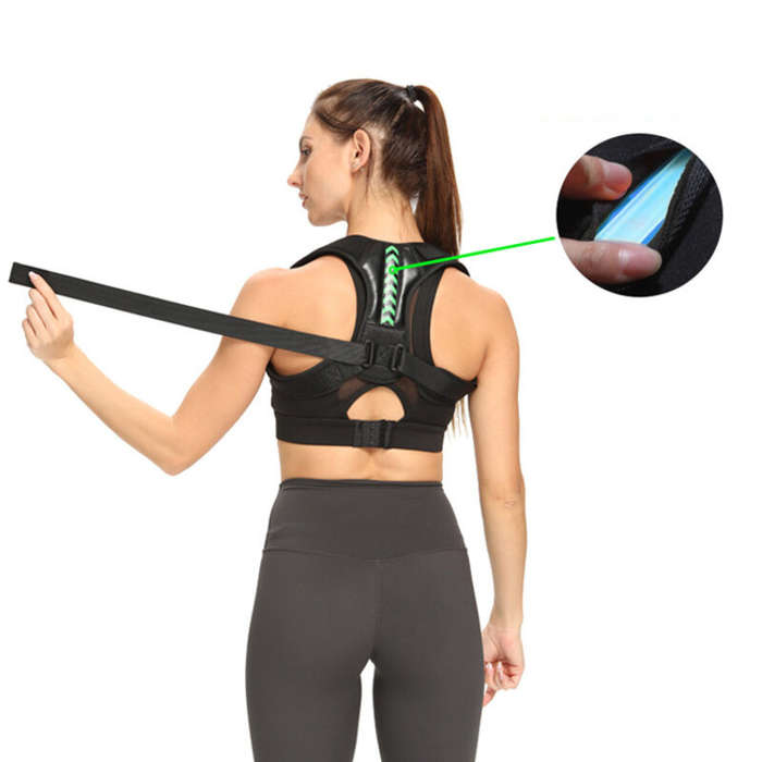 XL - KALOAD Adjustable Back Shoulder Posture Corrector Belt Clavicle Spine Support for Home Office S