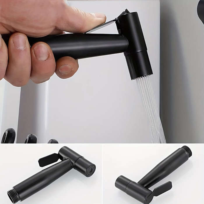 Silver - Handheld Bidet Sprayer Set 304 Stainless Steel Sprayer Shower Toilet Bidet Faucet Nozzle Se